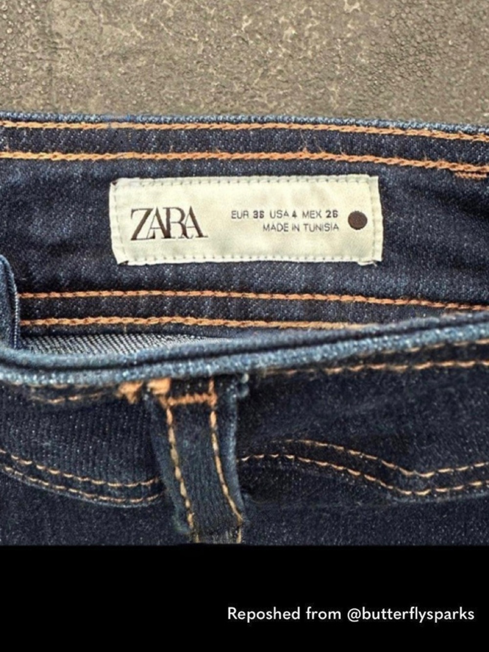 New ZARA Marine Straight Wide Leg High Waist Patch Pocket Dark Blue Jeans 4 - Picture 5 of 14